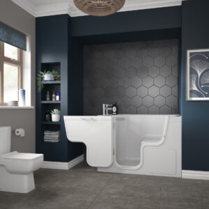 Serenity Easy Access Left Hand 1300 x 750mm Bath with Panel & Waste - White