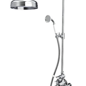 Tavistock Lansdown Dual Function Exposed Shower System With Overhead Shower & Handset - Chrome