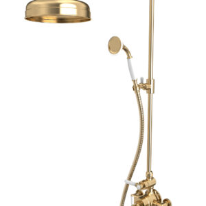Tavistock Lansdown Dual Function Exposed Shower System With Overhead Shower & Handset - Brass