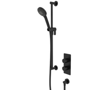 Tavistock Quantum Dual Function Concealed Shower System with Head and Riser Kit - Black