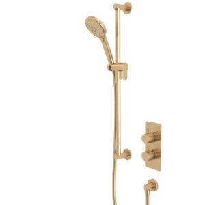 Tavistock Quantum Dual Function Concealed Shower System With Head And Riser Kit - Brass