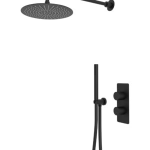 Tavistock Quantum Dual Function Shower System With Handset, Holder & Overhead Shower - Black