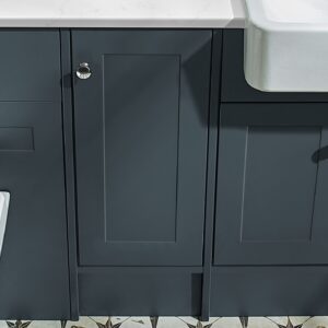 Tavistock Legacy 300mm Slim Floor Cupboard Unit with Door & Carcass - Matt Dark Grey/Natural Oak