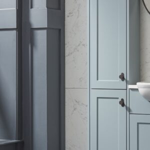 Tavistock Legacy 300mm Slim Full Height Cupboard - Mineral Blue