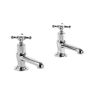 Tavistock Ashmore Basin Pillar Taps exc waste - Chrome