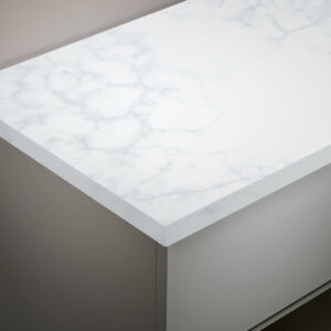 Tavistock 680mm Solid Surface Reduced/Slim Depth Worktop - Carrara Marble