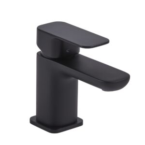 Tavistock Haze Mini Mono Basin Mixer with clicker waste - Black