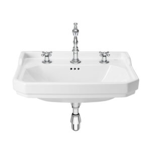 Roca Carmen Vanity/Wall-Hung Basin 650mm 3 Tap Hole - White