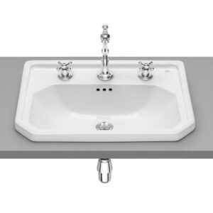 Roca Carmen In-Countertop 600 x 450mm Basin 3 Tap Hole - White