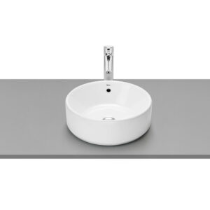 Roca The Gap 390mm No Tap Hole Round On-Countertop Basin - White