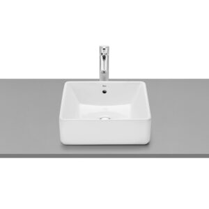 Roca The Gap 390 x 370mm No Tap Hole Square On-Countertop Basin - White