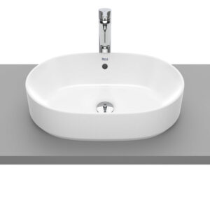 Roca The Gap 550 x 390mm No Tap Hole Round On-Countertop Basin - White