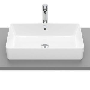 Roca The Gap 600 x 370mm No Tap Hole Square On-Countertop Basin - White
