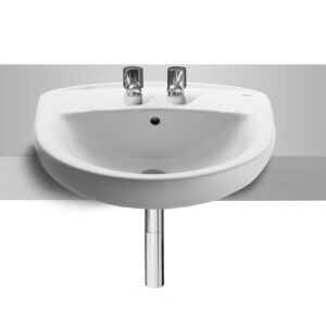 Roca Laura Semi Recessed 2 Tap Hole Basin - White