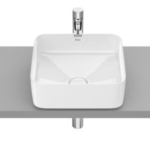 Roca Inspira 370mm Square On Countertop Fineceramic Basin - White