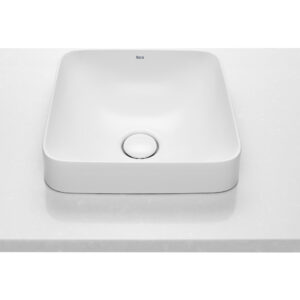 Roca Inspira 370mm Square In Countertop Fineceramic Basin - White