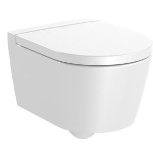 Roca Inspira Compact Round Rimless Wall Hung Pan - White (excl. frame & cistern)