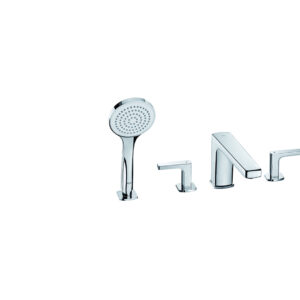 Roca Escuadra /L90 Deck Mounted Bath Shower Mixer - Chrome
