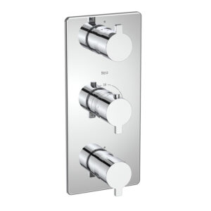 Roca Naia Built-In Thermostatic Mixer 3 Outlets - Chrome