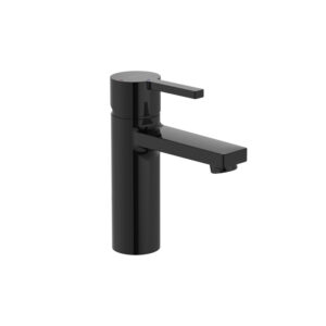 Roca Naia Smooth Body Basin Mixer - Titanium Black