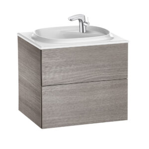 Roca Beyond Unik 600mm Base Unit & Fineceramic Basin - City Oak
