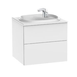 Roca Beyond Unik 600mm Base Unit & Fineceramic Basin - White Gloss