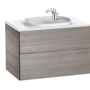 Roca Beyond Unik 800mm Base Unit & Fineceramic Basin - City Oak