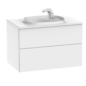 Roca Beyond Unik 800mm Base Unit & Fineceramic Basin - White Gloss