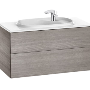 Roca Beyond Unik 1000mm Base Unit & Fineceramic Basin - City Oak