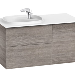 Roca Beyond Unik 1000mm Base Unit & Surfex Basin - Left Hand - City Oak