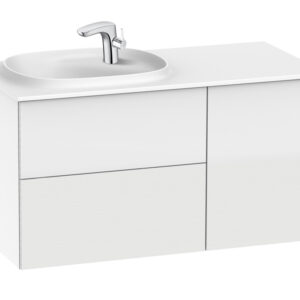 Roca Beyond Unik 1000mm Base Unit & Surfex Basin - Left Hand - White Gloss