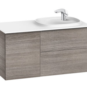 Roca Beyond Unik 1000mm Base Unit & Surfex Basin - Right Hand - City Oak