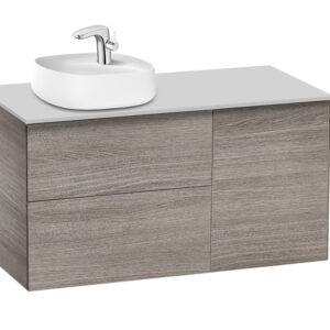 Roca Beyond 1000mm Base Unit & Countertop for 455mm On-Countertop LH Basin - City Oak (excl. basin)
