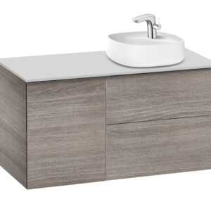 Roca Beyond 1000mm Base Unit & Countertop for 455mm On-Countertop RH Basin - City Oak (excl. basin)