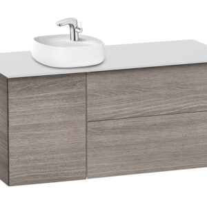 Roca Beyond 1200mm Base Unit & Countertop for 455mm On-Countertop LH Basin - City Oak (excl. basin)