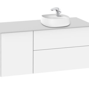 Roca Beyond 1200mm Base Unit & Countertop for 455mm On-Countertop RH Basin - White (excl. basin)