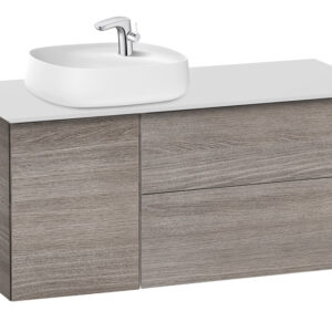 Roca Beyond 1200mm Base Unit & Countertop for 585mm On-Countertop LH Basin - City Oak (excl. basin)
