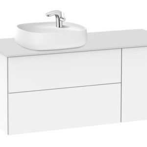 Roca Beyond 1200mm Base Unit & Countertop for 585mm On-Countertop LH Basin-White Gloss (excl. basin)