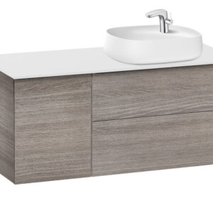 Roca Beyond 1200mm Base Unit & Countertop for 585mm On-Countertop RH Basin - City Oak (excl. basin)