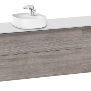 Roca Beyond 1400mm Base Unit & Countertop for 455mm On-Countertop LH Basin - City Oak (excl. basin)