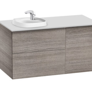 Roca Beyond 1000mm Base Unit & Countertop for 450mm In-Countertop LH Basin - City Oak (excl. basin)
