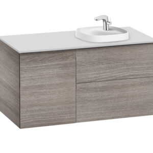 Roca Beyond 1000mm Base Unit & Countertop for 450mm In-Countertop RH Basin - City Oak (excl. basin)