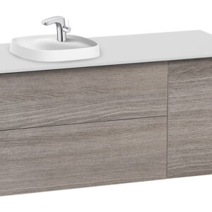 Roca Beyond 1200mm Base Unit & Countertop for 450mm In-Countertop LH Basin - City Oak (excl. basin)