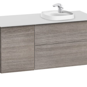 Roca Beyond 1200mm Base Unit & Countertop for 450mm In-Countertop RH Basin - City Oak (excl. basin)