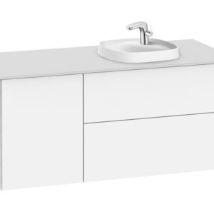 Roca Beyond 1200mm Base Unit & Countertop for 450mm In-Countertop RH Basin - White (excl. basin)