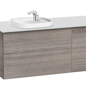 Roca Beyond 1200mm Base Unit & Countertop for 585mm In-Countertop LH Basin - City Oak (excl. basin)