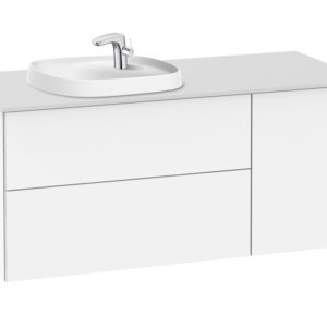 Roca Beyond 1200mm Base Unit & Countertop for 585mm In-Countertop LH Basin - White (excl. basin)
