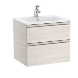 Roca The Gap Standard 600mm Vanity Unit & Basin 2 Drawer - Nordic Ash