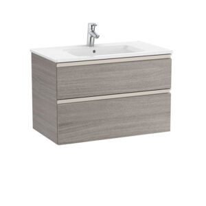 Roca The Gap Standard 800mm Vanity Unit & Basin 2 Drawer - City Oak