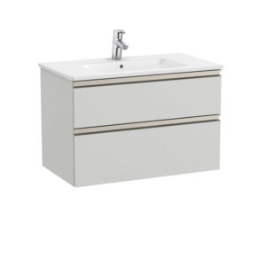 Roca The Gap Standard 800mm Vanity Unit & Basin 2 Drawer - Matt Arctic Grey